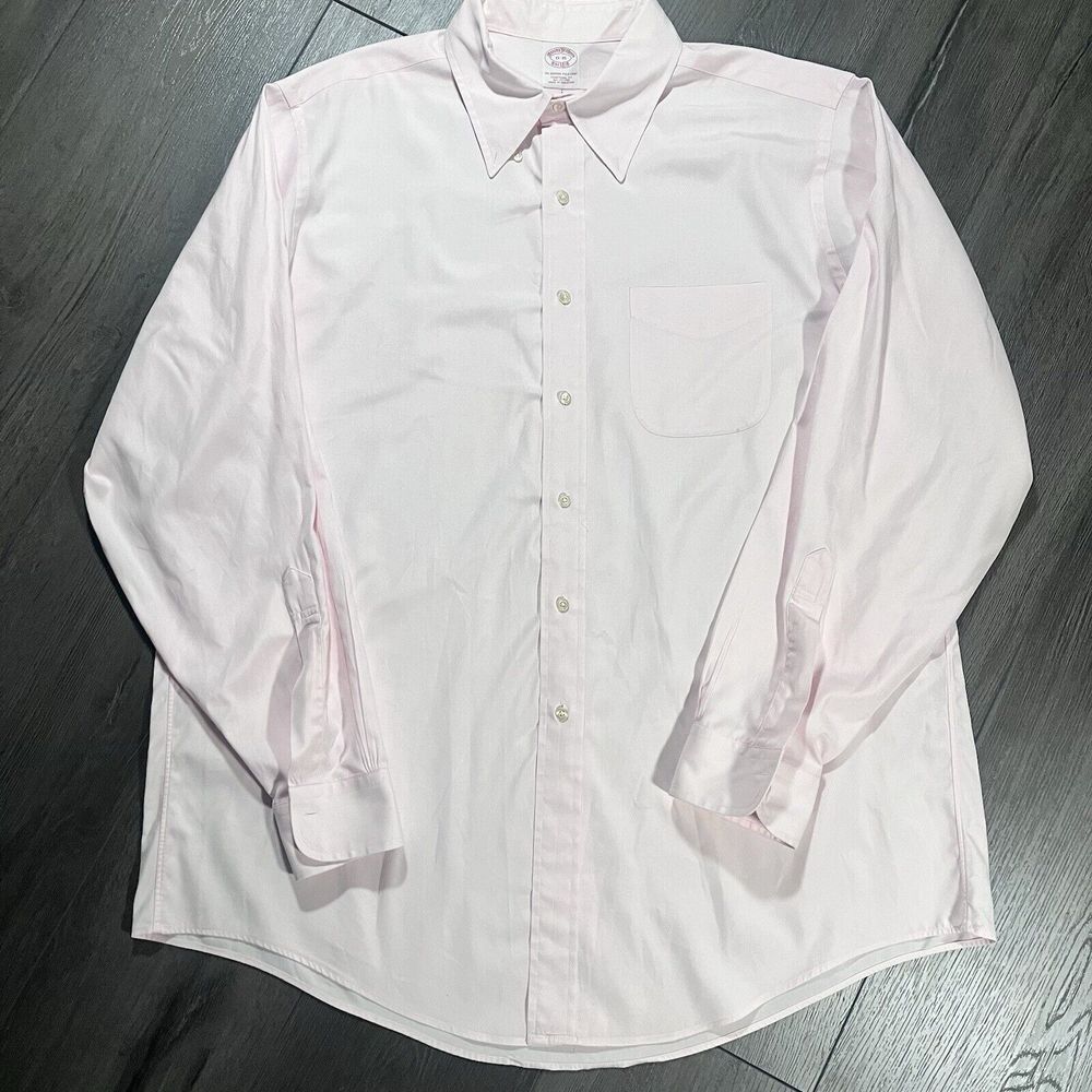 Brooks‎ Brothers Shirt Sz 17 Pink Long Sleeve Button Down Original Polo XXL